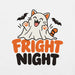 Fright Night T-Shirt - Cute Halloween Ghost Cat and Bats Graphic Tee