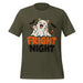 Fright Night T-Shirt - Cute Halloween Ghost Cat and Bats Graphic Tee