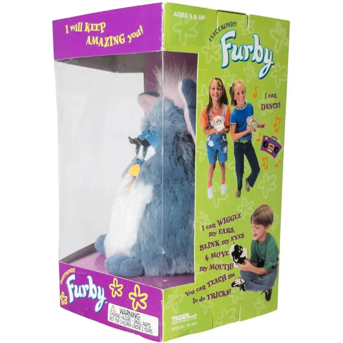 Furby - Blue & White Elephant Furby Interactive Electronic Pet (Blue Eyes) - Hasbro [Tiger Electronics] - (1999)