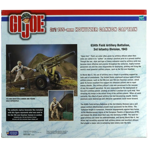 G.I. Joe: A Real American Hero - World War II 155-mm Howitzer Cannon Captain Action Figure (12") - Hasbro - (2000)