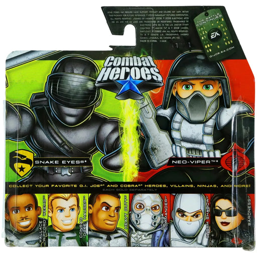 G.I. Joe: The Rise of Cobra - Combat Heroes 2-Figure Set (Snake Eyes & Neo-Viper) (2.25") - Hasbro - Combat Heroes Series - (2008)