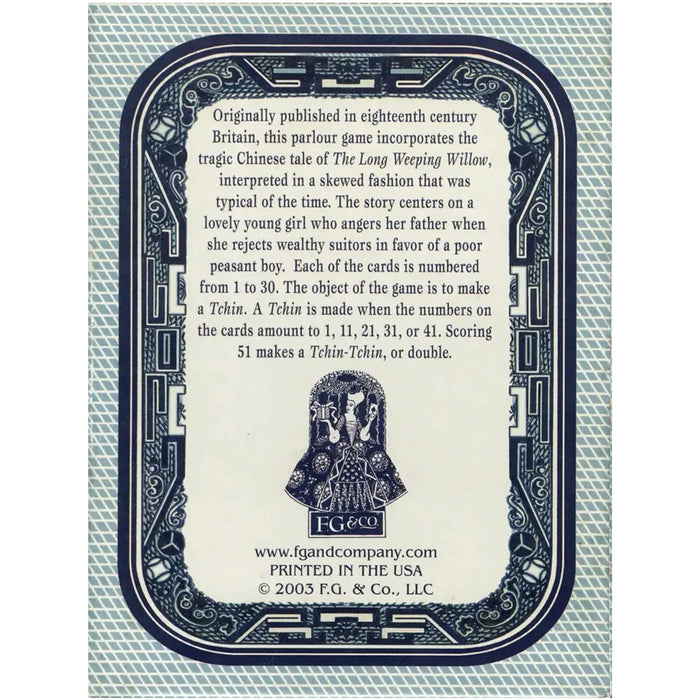 Game Of The Willow Pattern Plate - Chinese Tale Card Game - FG & CO. - (2003)