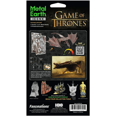 Game of Thrones - Drogon Figure Model Kit (Steel, Moderate Difficulty) - Fascinations - Metal Earth Premium Series - (2023) - Image 3