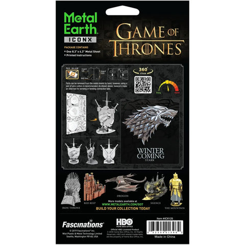 Game of Thrones - House Stark Sigil Figure Model Kit (Steel, Moderate Difficulty) - Fascinations - Metal Earth ICONX Premium Series - (2019) - Image 3