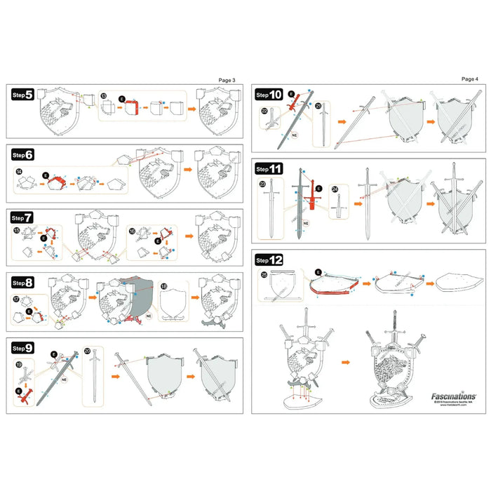 Game of Thrones - House Stark Sigil Figure Model Kit (Steel, Moderate Difficulty) - Fascinations - Metal Earth ICONX Premium Series - (2019)