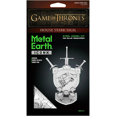 Game of Thrones - House Stark Sigil Figure Model Kit (Steel, Moderate Difficulty) - Fascinations - Metal Earth ICONX Premium Series - (2019)