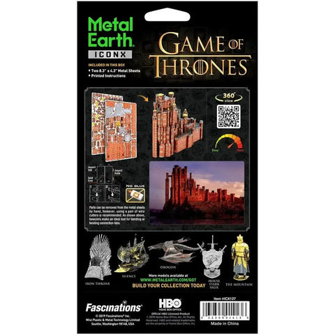 Game of Thrones - Red Keep Castle Figure Model Kit (Steel, Challenging Difficulty) - Fascinations - Metal Earth Iconx Series