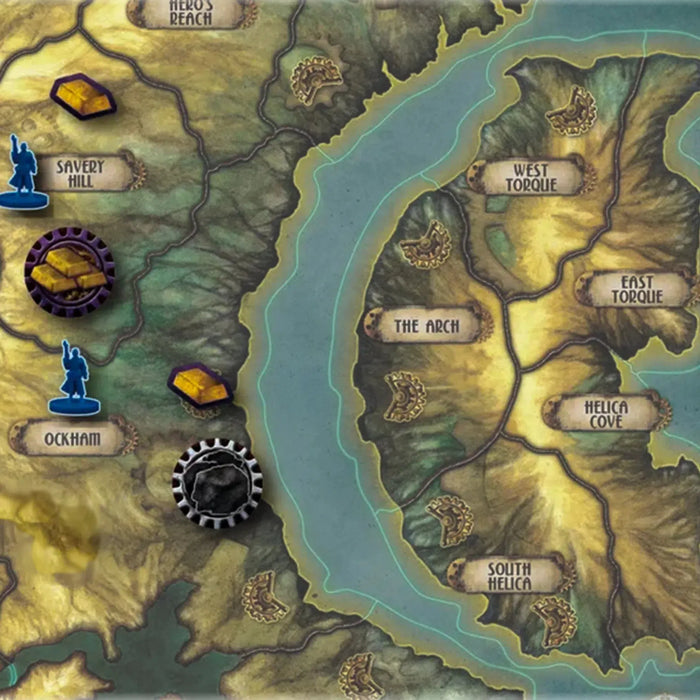 Gearworld: The Borderlands - Area Control Steampunk Board Game for Family, and Adults (2-4 Players, Ages 14+) - Fantasy Flight Games