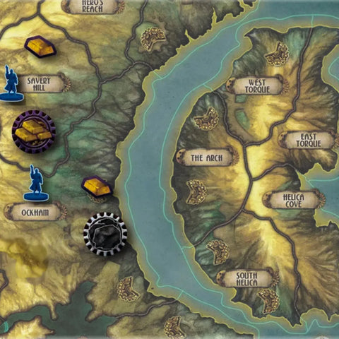 Gearworld: The Borderlands - Area Control Steampunk Board Game for Family, and Adults (2-4 Players, Ages 14+) - Fantasy Flight Games