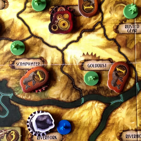 Gearworld: The Borderlands - Area Control Steampunk Board Game for Family, and Adults (2-4 Players, Ages 14+) - Fantasy Flight Games