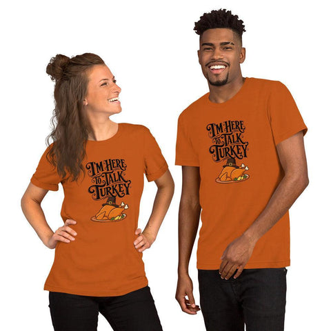 Gimme to Talk Turkey T-Shirt - Funny Pilgrim Turkey Thanksgiving Graphic Tee - Image 4