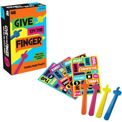 Give 'Em The Finger - Trivia Party Board Game for Family, Adults, and Children (3-6 Players, Ages 8+) - University Games