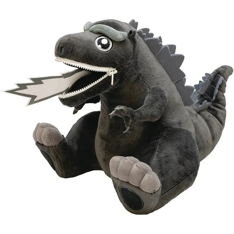 Godzilla - Sitting Black & White Godzilla Plush with Zipper Mouth (8.5