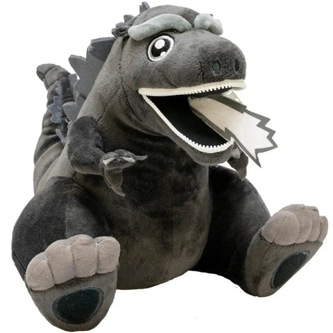 Godzilla - Sitting Black & White Godzilla Plush with Zipper Mouth (8.5