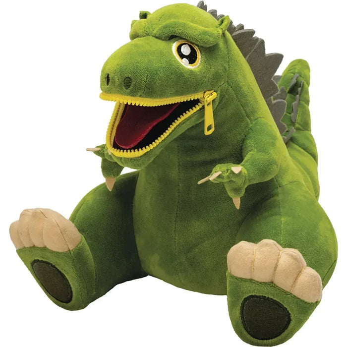 Godzilla - Sitting Bright Green Godzilla Plush with Zipper Mouth (8.5") - Quantum Mechanix - Zipper Mouth Series, PREVIEWS Exclusive Edition