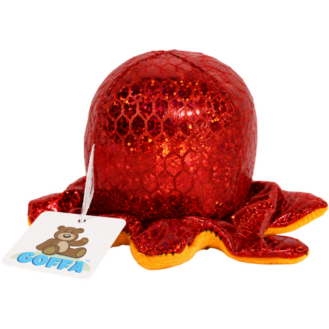 Goffa - Shiny Red Octopus Small Toy Plush (2.5