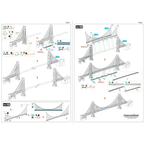 Golden Gate Bridge 3D Figure Model Kit (1:7535 Scale, Steel, Moderate Difficulty) - Fascinations - Metal Earth Premium Series - (2023) - Image 10