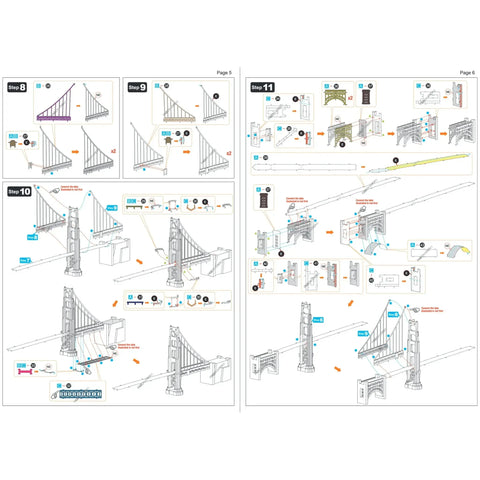 Golden Gate Bridge 3D Figure Model Kit (1:7535 Scale, Steel, Moderate Difficulty) - Fascinations - Metal Earth Premium Series - (2023) - Image 9