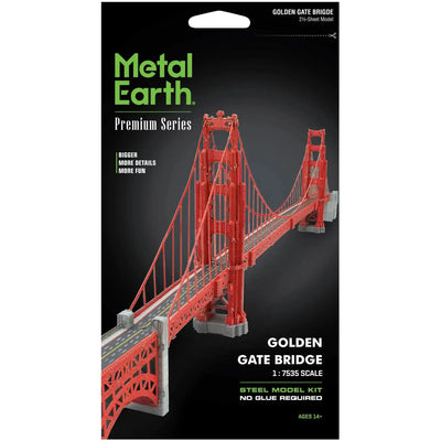 Golden Gate Bridge 3D Figure Model Kit (1:7535 Scale, Steel, Moderate Difficulty) - Fascinations - Metal Earth Premium Series - (2023)