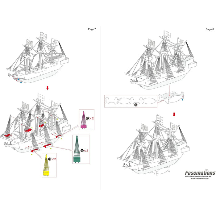 Golden Hind Ship Figure Model Kit (Steel, Moderate Difficulty) - Fascinations - Metal Earth Series - (2022)