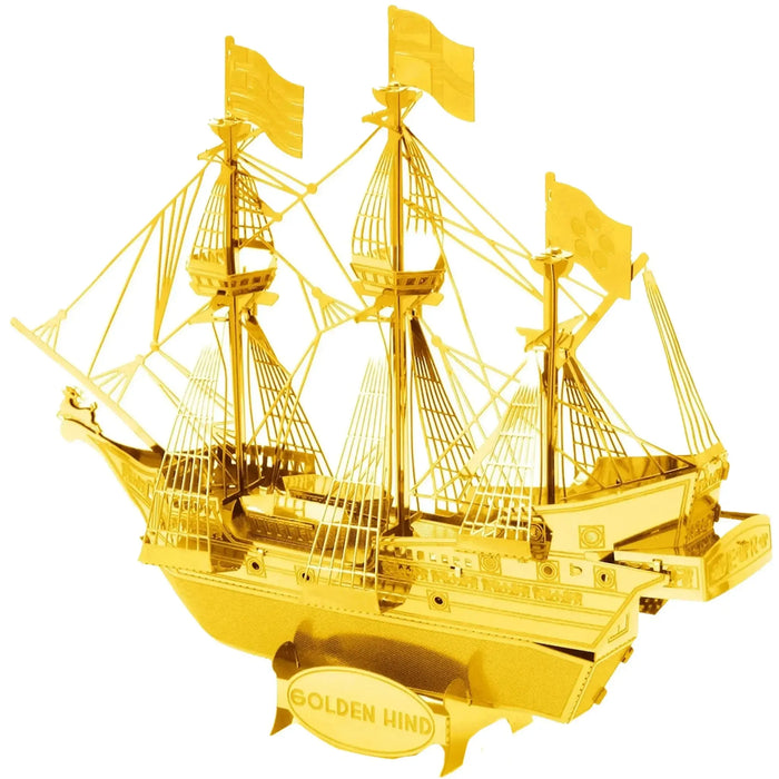 Golden Hind Ship Figure Model Kit (Steel, Moderate Difficulty) - Fascinations - Metal Earth Series - (2022)