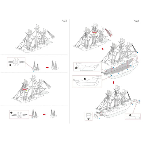Golden Hind Ship Figure Model Kit (Steel, Moderate Difficulty) - Fascinations - Metal Earth Series - (2022) - Image 9