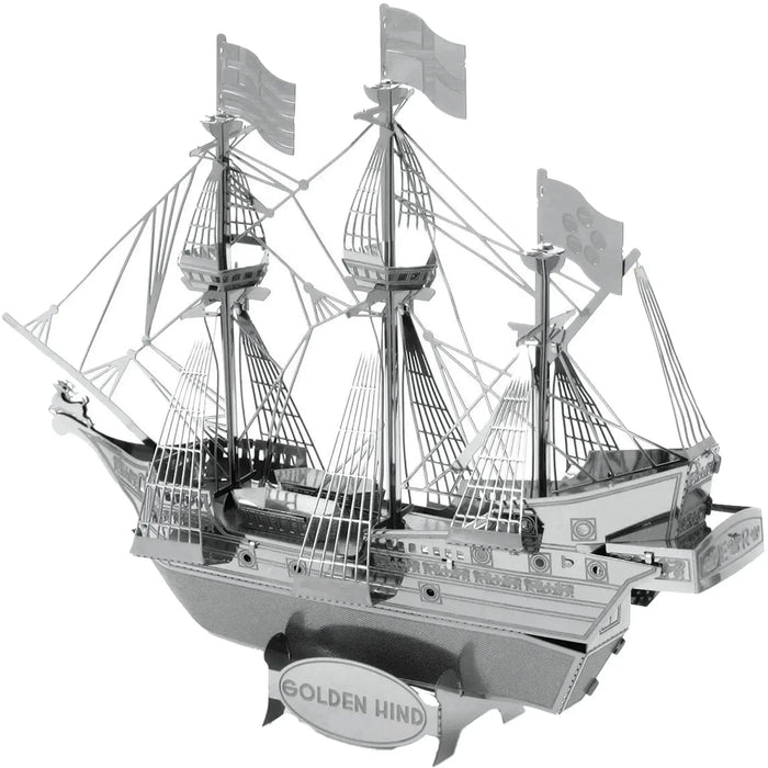 Golden Hind Ship Figure Model Kit (Steel, Moderate Difficulty) - Fascinations - Metal Earth Series - (2023)