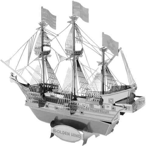 Golden Hind Ship Figure Model Kit (Steel, Moderate Difficulty) - Fascinations - Metal Earth Series - (2023) - Image 5