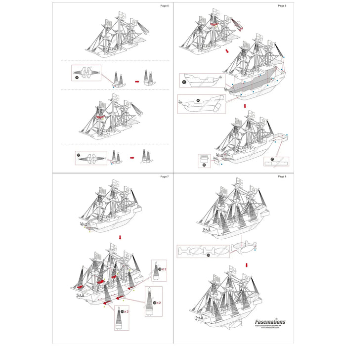 Golden Hind Ship Figure Model Kit (Steel, Moderate Difficulty) - Fascinations - Metal Earth Series - (2023)