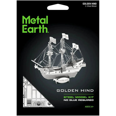 Golden Hind Ship Figure Model Kit (Steel, Moderate Difficulty) - Fascinations - Metal Earth Series - (2023)