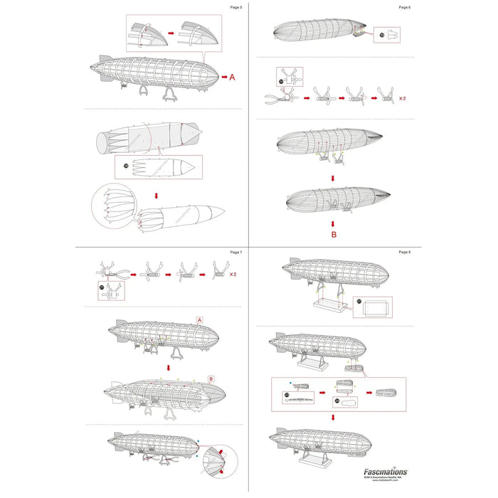 Graf Zeppelin Airship Figure Model Kit (Steel, Moderate Difficulty) - Fascinations - Metal Earth Series - (2022)