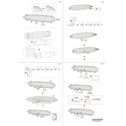Graf Zeppelin Airship Figure Model Kit (Steel, Moderate Difficulty) - Fascinations - Metal Earth Series - (2022) - Image 8