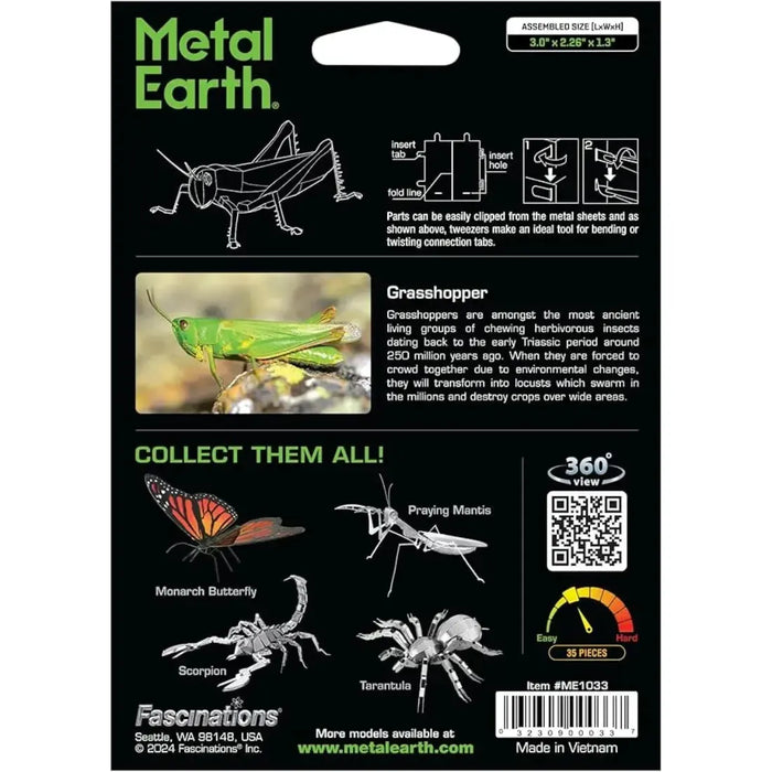 Grasshoppers Figure Model Kit (Steel, Moderate Difficulty) - Fascinations - Metal Earth Series
