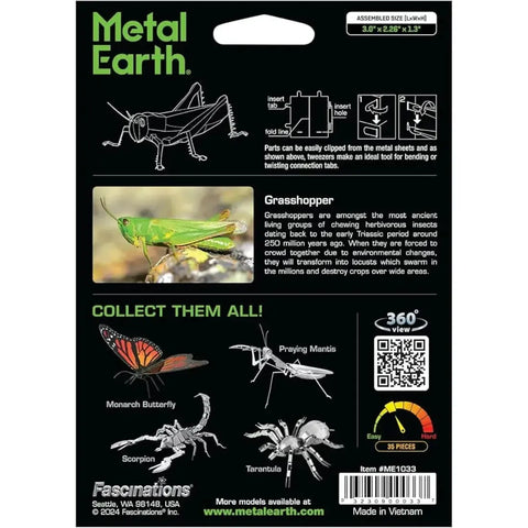 Grasshoppers Figure Model Kit (Steel, Moderate Difficulty) - Fascinations - Metal Earth Series