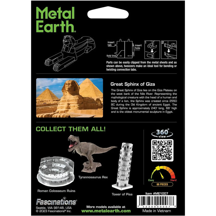 Great Sphinx of Giza (Colored) Landmark 3D Figure Model Kit (1:405 Scale, Steel, Moderate Difficulty) - Fascinations - Metal Earth Series - (2023)