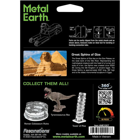 Great Sphinx of Giza (Colored) Landmark 3D Figure Model Kit (1:405 Scale, Steel, Moderate Difficulty) - Fascinations - Metal Earth Series - (2023) - Image 3
