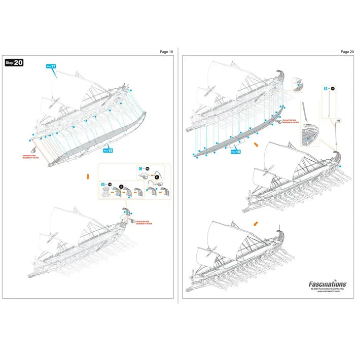 Greek Trireme Ship Figure Model Kit (1:202 Scale, Steel, Expert Difficulty) - Fascinations - Metal Earth Premium Series
