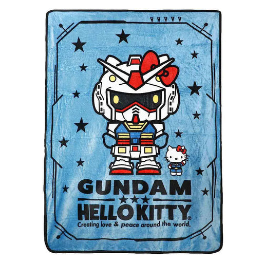 Gundam x Hello Kitty - Fleece Throw Blanket (45"x60") - Bioworld