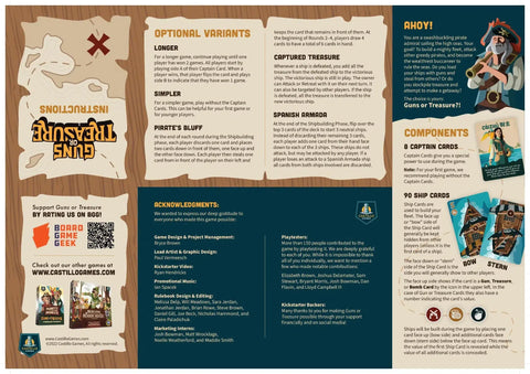 Guns or Treasure - Party Pirate Card Game for Family, Adults & Children (2-6 Players, Ages 8+)