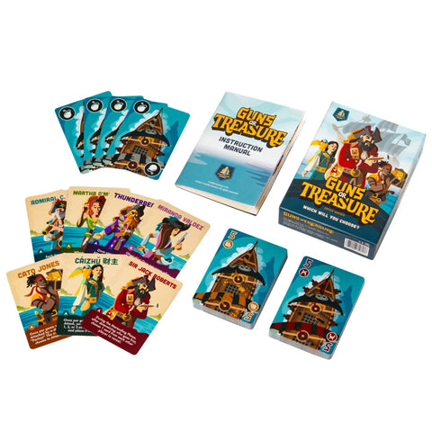 Guns or Treasure - Party Pirate Card Game for Family, Adults & Children (2-6 Players, Ages 8+)