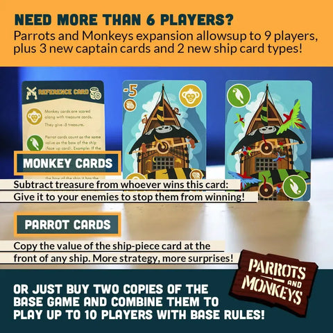 Guns or Treasure - Party Pirate Card Game for Family, Adults & Children (2-6 Players, Ages 8+)