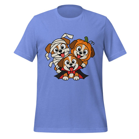 Happy Halloween T-Shirt - Cute Mummy, Pumpkin and Vampire Dogs Graphic Tee - Image 13