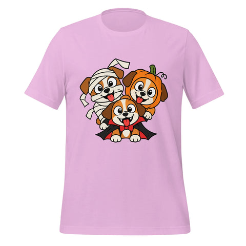 Happy Halloween T-Shirt - Cute Mummy, Pumpkin and Vampire Dogs Graphic Tee - Image 17