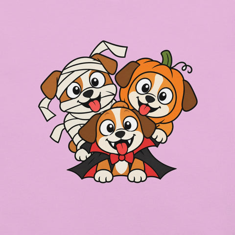 Happy Halloween T-Shirt - Cute Mummy, Pumpkin and Vampire Dogs Graphic Tee - Image 18