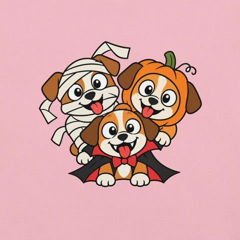 Happy Halloween T-Shirt - Cute Mummy, Pumpkin and Vampire Dogs Graphic Tee - Image 22