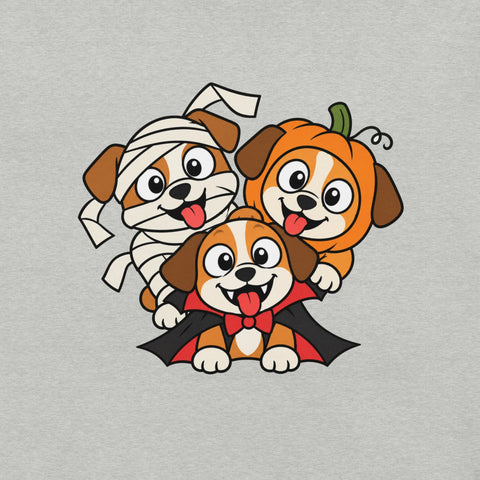 Happy Halloween T-Shirt - Cute Mummy, Pumpkin and Vampire Dogs Graphic Tee - Image 26