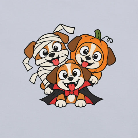 Happy Halloween T-Shirt - Cute Mummy, Pumpkin and Vampire Dogs Graphic Tee - Image 30
