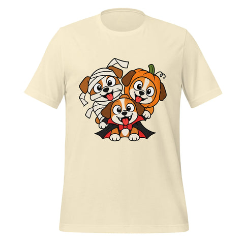 Happy Halloween T-Shirt - Cute Mummy, Pumpkin and Vampire Dogs Graphic Tee - Image 33