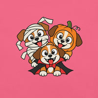 Happy Halloween T-Shirt - Cute Mummy, Pumpkin and Vampire Dogs Graphic Tee- Image 6