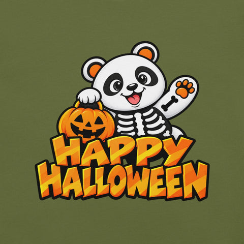 Happy Halloween T-Shirt - Cute Skeleton Panda and Pumpkin Graphic Tee - Image 10